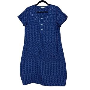 Marketplace Navy Cotton Embroidered Oversized Casual Short Sleeve Maxi Dress XS